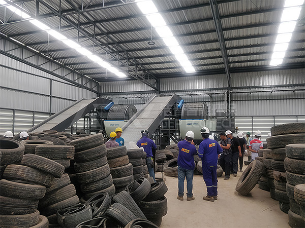 輪胎破碎裂解處理生產(chǎn)線(xiàn)，舊輪胎破碎處理生產(chǎn)線(xiàn)項(xiàng)目案例